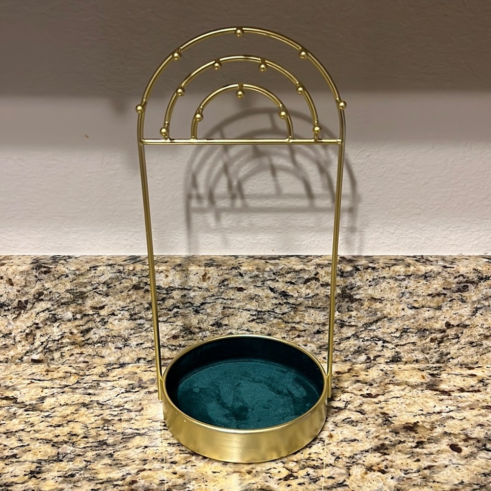 Gold Jewelry Holder. Like New. Velour.